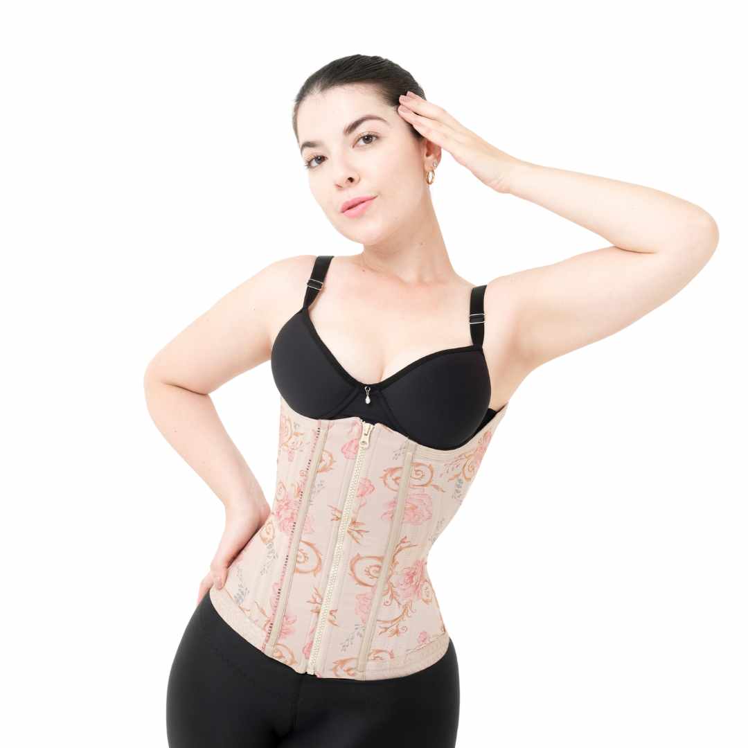 Cinta Modeladora Sereia Com Ganchos e Zíper Jardim Secreto